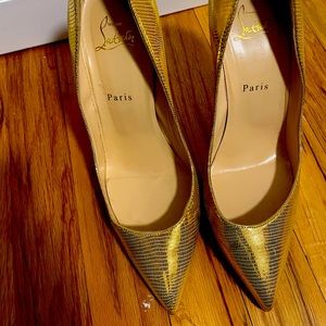 Gold Christian Louboutin Pigalle 100mm